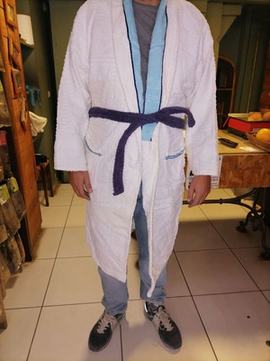 Μπουρνούζι αντρικό σε λευκό, μέγεθος Large