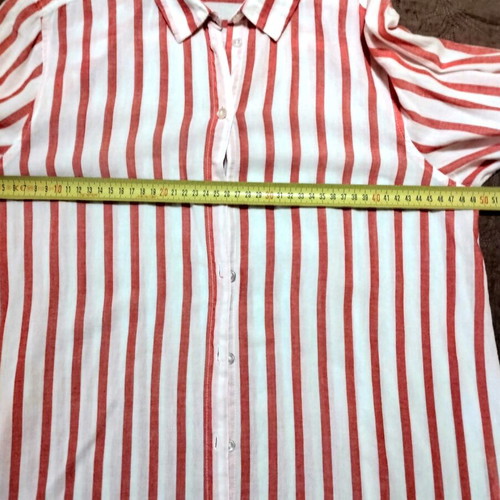 H&M women's striped shirt, white and red, size M