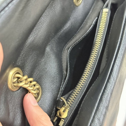 Pinko puff leather shoulder bag crossbody bag used, black