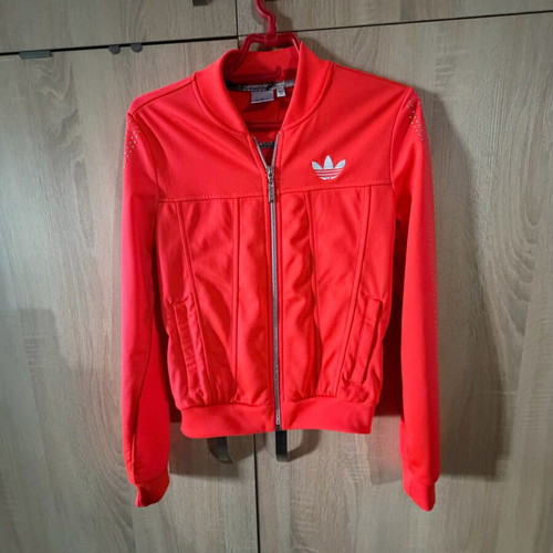 Adidas jacket orange like new, with fleece lining