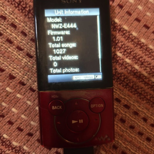 Sony Walkman NWZ-E444 8GB used, red, fully functional