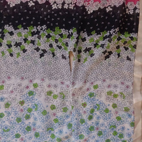 Beach tunic S/M with floral print, cut-out waist and wide sleeves like new