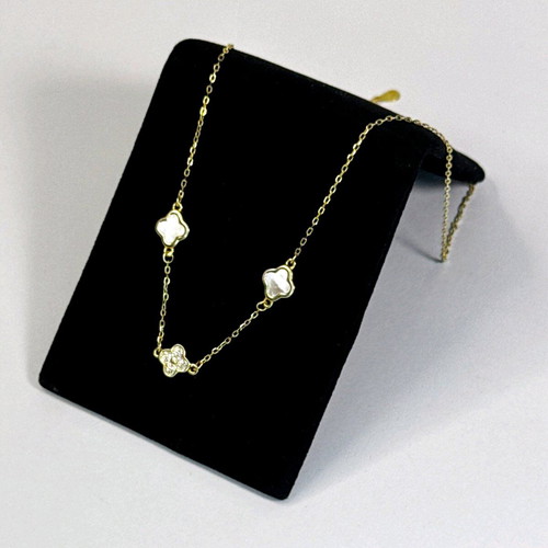 Necklace Silver 925 new, gold color, 47 cm
