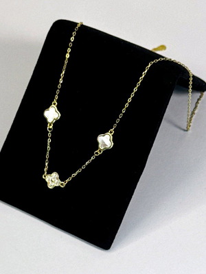 Necklace Silver 925 new, gold color, 47 cm