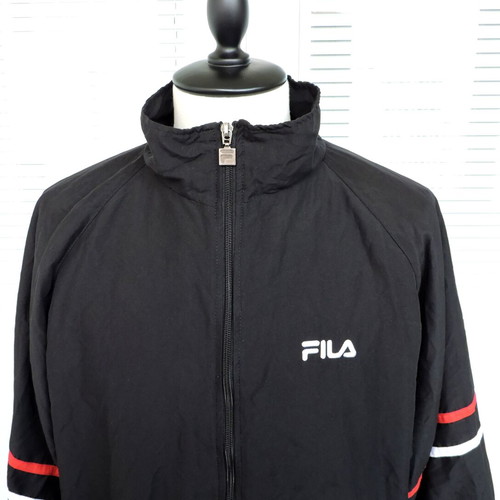 Fila Mens Black Casual Tracksuit Top Jacket Size XL like new