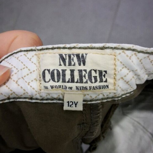 Cargo shorts kids khaki New College like new, age 12