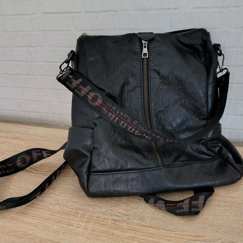 Bag type backpack like new, black with textile handle
