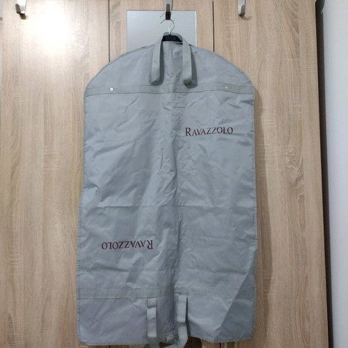 Ravazzolo garment bag like new, gray nylon with transparent pocket