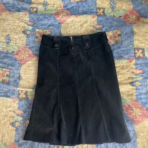 Black corduroy midi skirt high-waisted A-line, like new