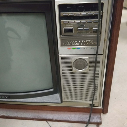 Sony retro television with wooden casing used