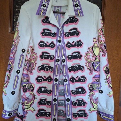 Hamilton Dallas 8'' Vintage Women's Shirt Pop Art with Retro Cars like new