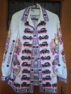 Hamilton Dallas 8'' Vintage Women's Shirt Pop Art with Retro Cars like new