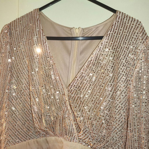 Rose Gold Sequin Dress size Large like new