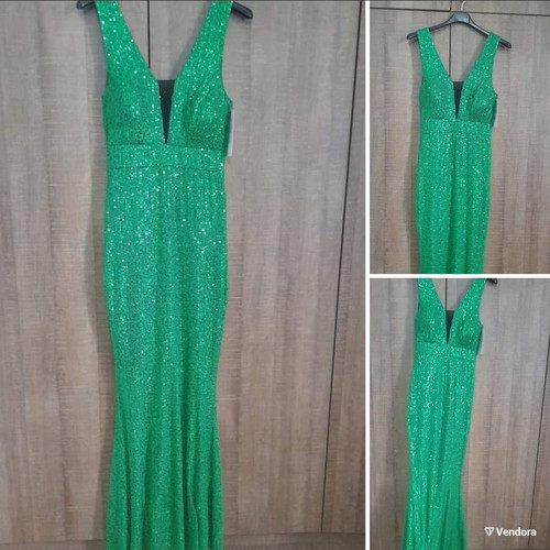 Dress new with sequins mermaid style, size S-M, green