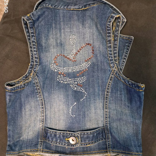 Exsy Jeans denim vest like new with back design