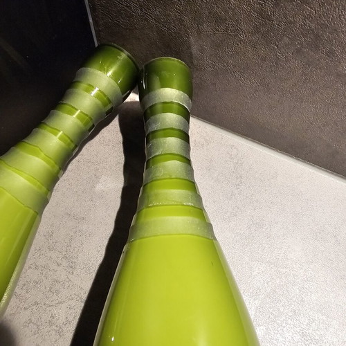 Leonardo glass vases set of 2, 40cm, like new, olive green