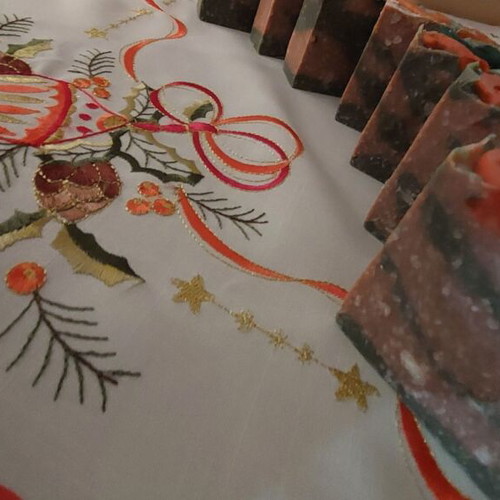 Handmade Christmas soap with natural oils and propolis
