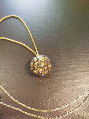 Steel necklace with hanging ball like new