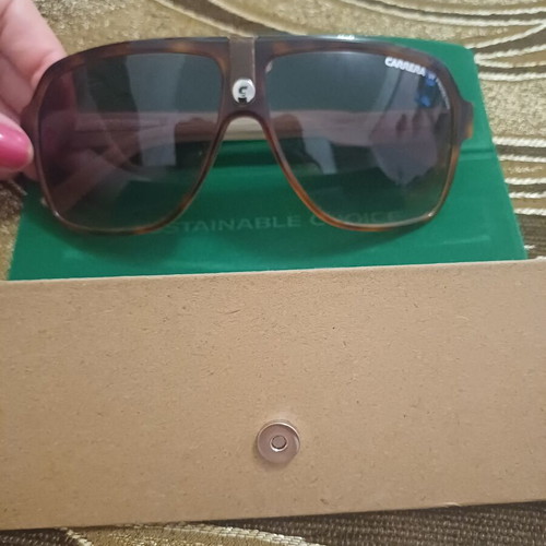 Carrera 33 Unisex Navigator Sunglasses new, brown acetate frame