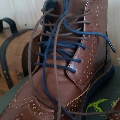 Brogue men's boots Jackson like new, brown and blue, size 44