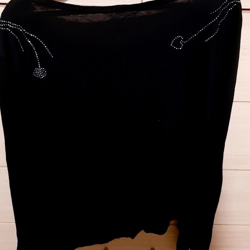Zara cocktail blouse Large, black long sleeve with rhinestones, new
