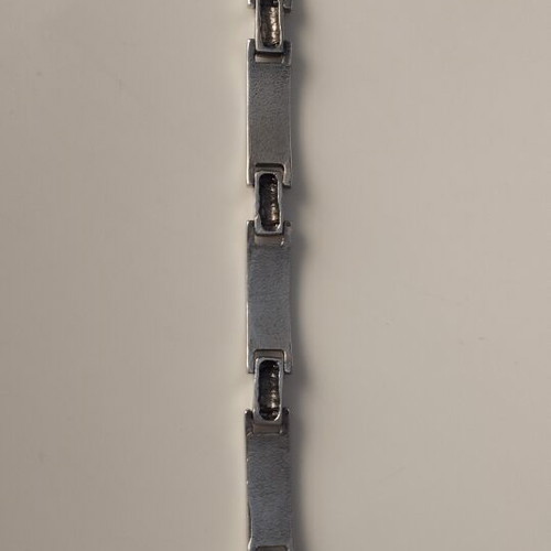 Silver 925 Unisex Bracelet with Rectangular Links, matte and glossy finish