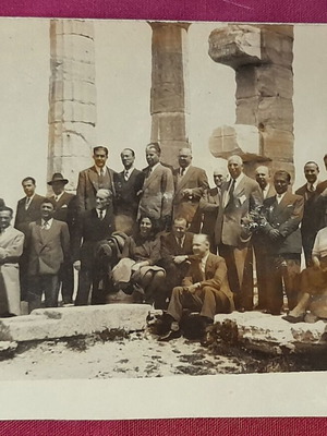 Σούνιο Ναός Ποσειδώνα vintage ασπρόμαυρη φωτογραφία, σαν καινούργιο