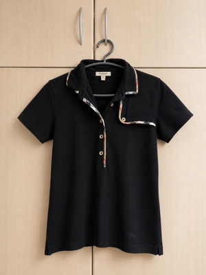 Burberry polo shirt like new, black, women's