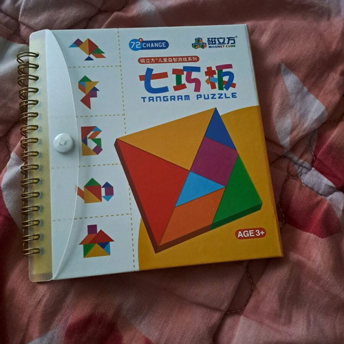 Tangram travel size used, magnetic with instructions