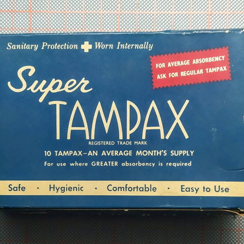 Vintage rare Tampax Super 10 tampon box used