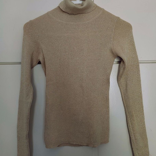 Tally Weijl turtleneck sweater like new, small, beige with gold thread