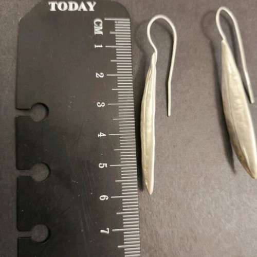 Silver 925 handmade earrings with olive leaf like new