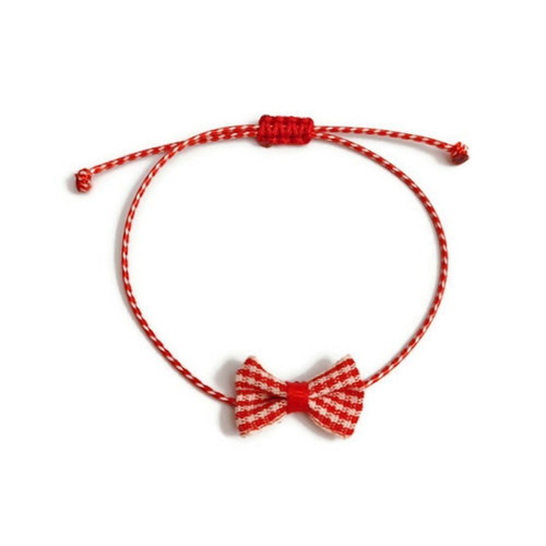 Martaki with checked bow new, colorful macrame bracelet