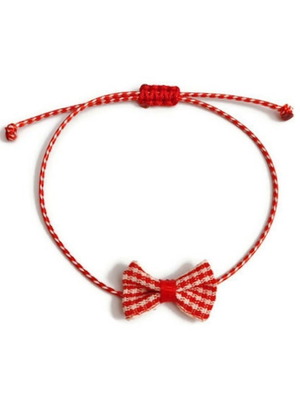 Martaki with checked bow new, colorful macrame bracelet