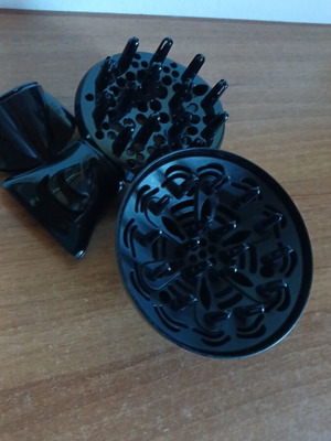 Hairdryer accessories used, all together