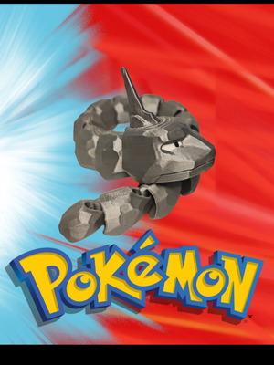 Onix Pokémon τρισδιάστατης εκτύπωσης, εύκαμπτο, καινούργιο