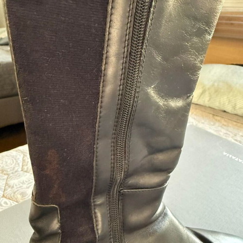 Women's leather boots used, size 37, black