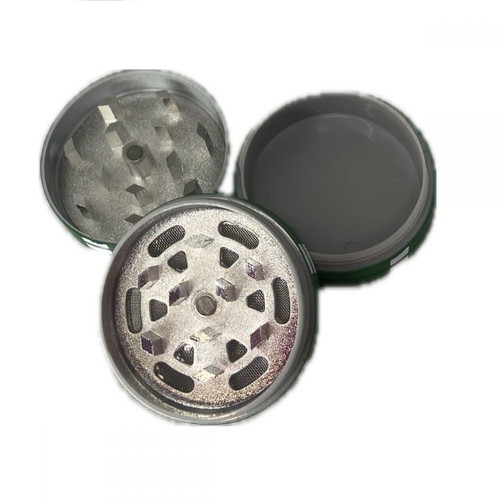 Grinder Metal and Plastic 40x26mm 2-Compartment Poker Green New
