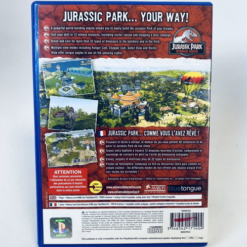 Jurassic Park Operation Genesis PlayStation 2 game like new, English