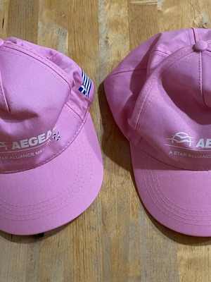 Aegean cap set of 2 like new, pink