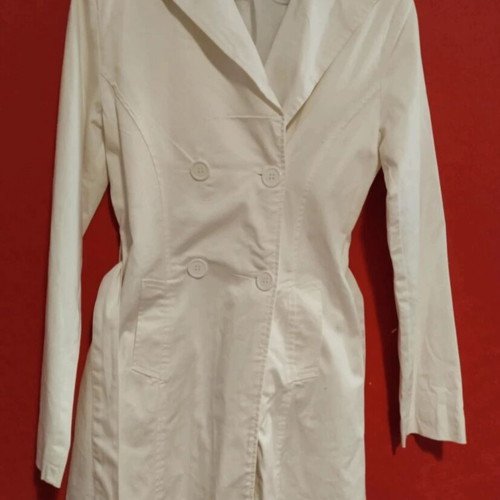Pink Woman white caban coat like new, size M