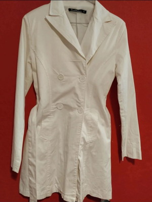 Pink Woman white caban coat like new, size M