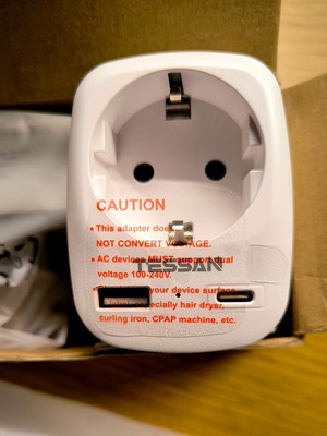 TESSAN USA Travel Adapter 3 in 1 with USB-C and USB-A, New, Pack of 2