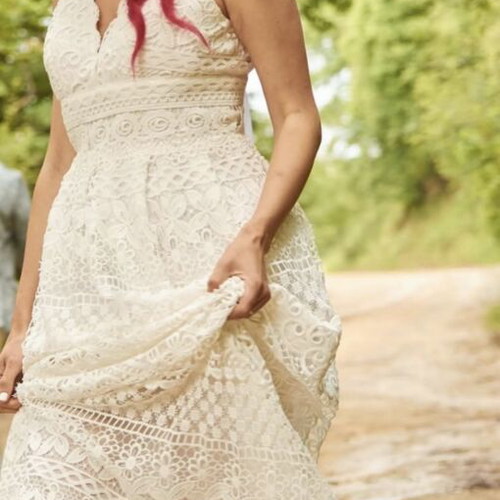 Boho wedding dress Tassos Mitropoulos size L, like new, white