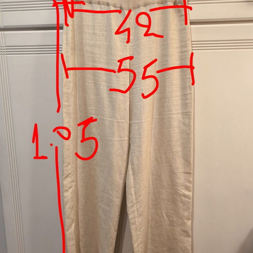 Leonard's linen suit with hood and lace, beige