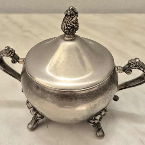 Vintage tea and coffee set used, 3 pieces silver color