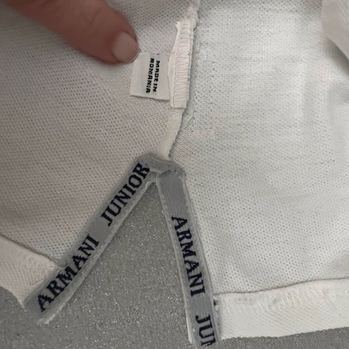 Armani Junior cotton polo 6 years like new, white