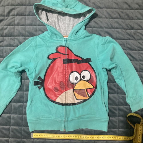Angry Birds Kids Jacket like new, turquoise, H&M, sizes 110-116 cm