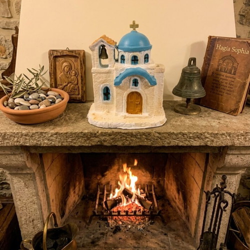 Orthodox church gypsum decoration 15 cm, hand-painted