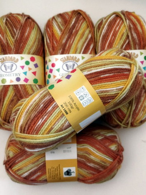 Standard Geometry Butterfly knitting yarn new, acrylic multicolor, 5 pieces